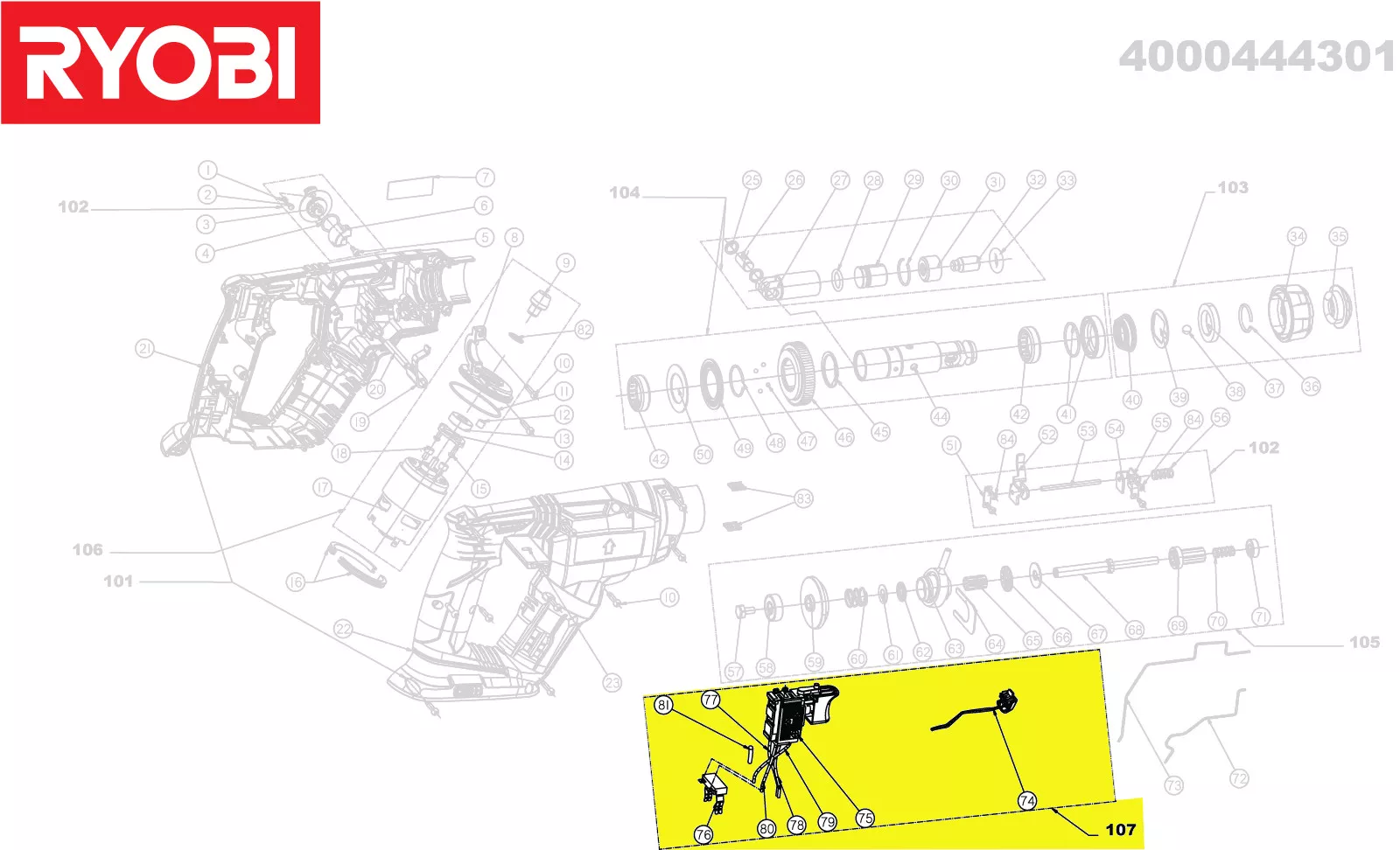 interrupteur variateur réf. 5131032914 Ryobi